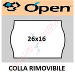 ROTOLO ETICHETTE 26X16 AD ONDA BIANCO RIMOVIBILE PER PREZZATRICE